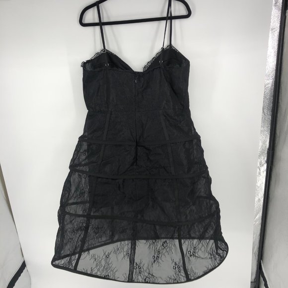 ASOS Black Lace Hoop Mini dress Size 14 NWT $135 - Picture 5 of 8